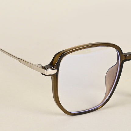 Voyage Transparent Brown Square Eyeglasses for Men & Women - MG4971-C6