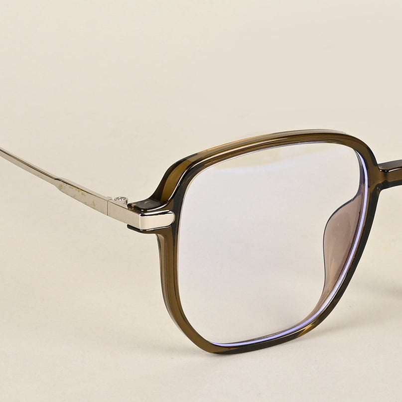 Voyage Transparent Brown Square Eyeglasses for Men & Women - MG4971-C6