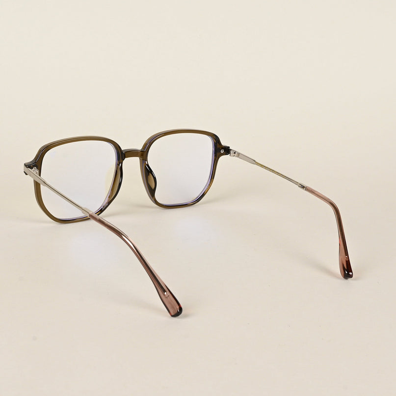 Voyage Transparent Brown Square Eyeglasses for Men & Women - MG4971-C6