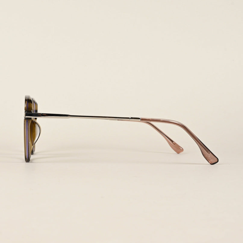 Voyage Transparent Brown Square Eyeglasses for Men & Women - MG4971-C6