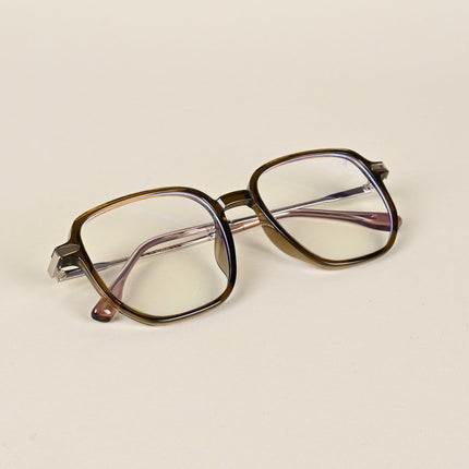 Voyage Transparent Brown Square Eyeglasses for Men & Women - MG4971-C6