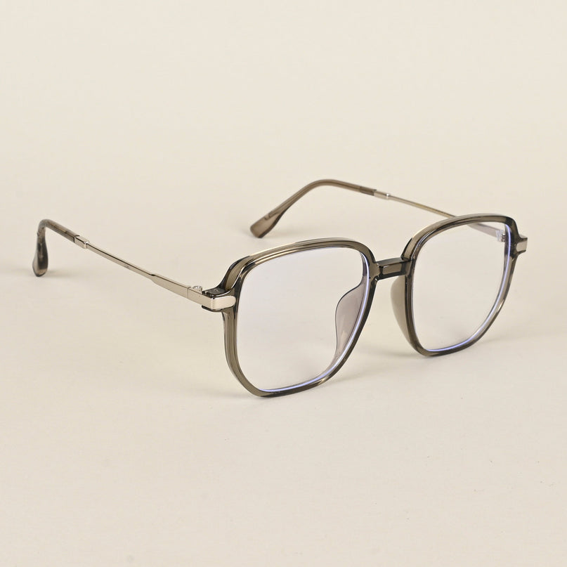 Voyage Transparent Dark Grey Square Eyeglasses for Men & Women - MG4970-C5
