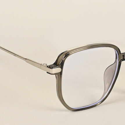 Voyage Transparent Dark Grey Square Eyeglasses for Men & Women - MG4970-C5