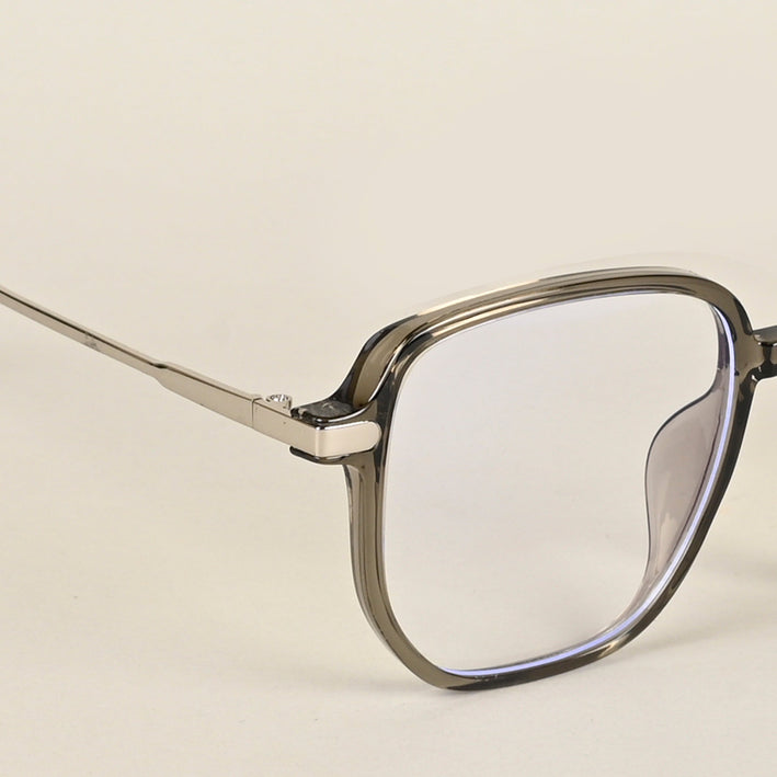 Voyage Transparent Dark Grey Square Eyeglasses for Men & Women - MG4970-C5