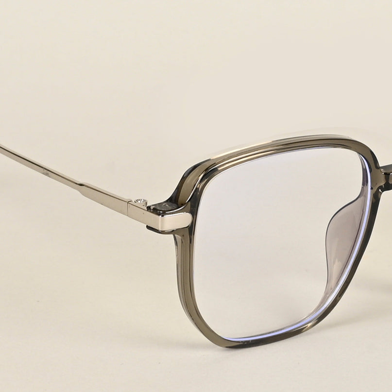 Voyage Transparent Dark Grey Square Eyeglasses for Men & Women - MG4970-C5
