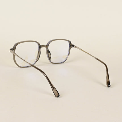 Voyage Transparent Dark Grey Square Eyeglasses for Men & Women - MG4970-C5