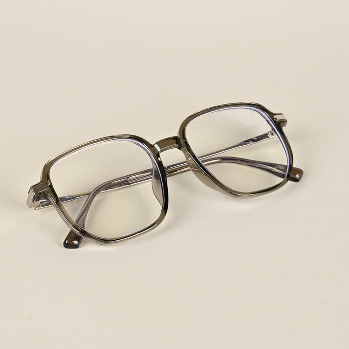Voyage Transparent Dark Grey Square Eyeglasses for Men & Women - MG4970-C5