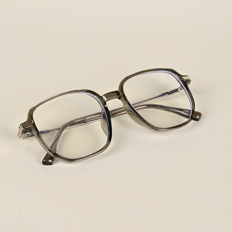 Voyage Transparent Dark Grey Square Eyeglasses for Men & Women - MG4970-C5