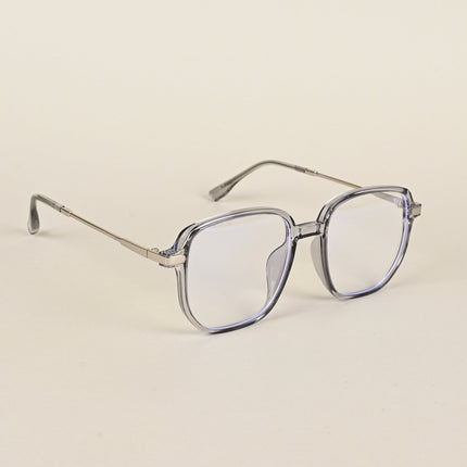 Voyage Transparent Grey Square Eyeglasses for Men & Women - MG4967-C2