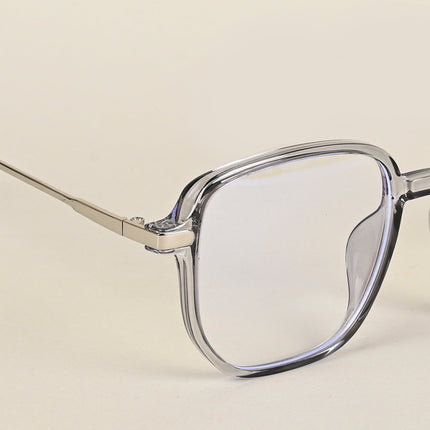 Voyage Transparent Grey Square Eyeglasses for Men & Women - MG4967-C2