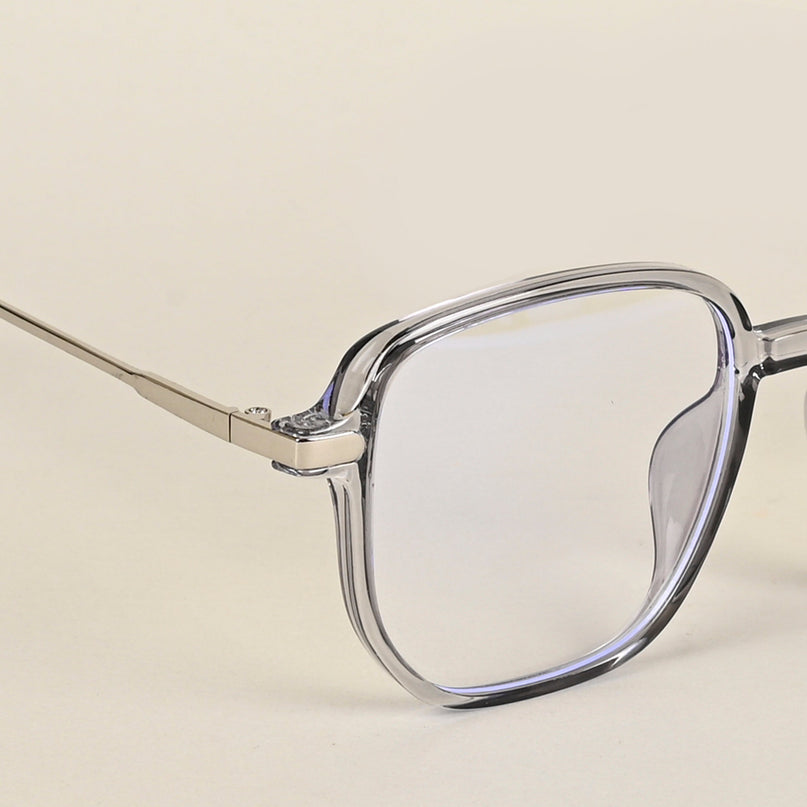 Voyage Transparent Grey Square Eyeglasses for Men & Women - MG4967-C2