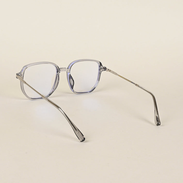 Voyage Transparent Grey Square Eyeglasses for Men & Women - MG4967-C2
