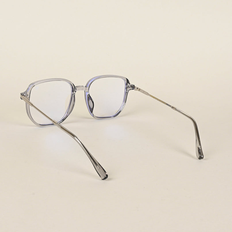 Voyage Transparent Grey Square Eyeglasses for Men & Women - MG4967-C2