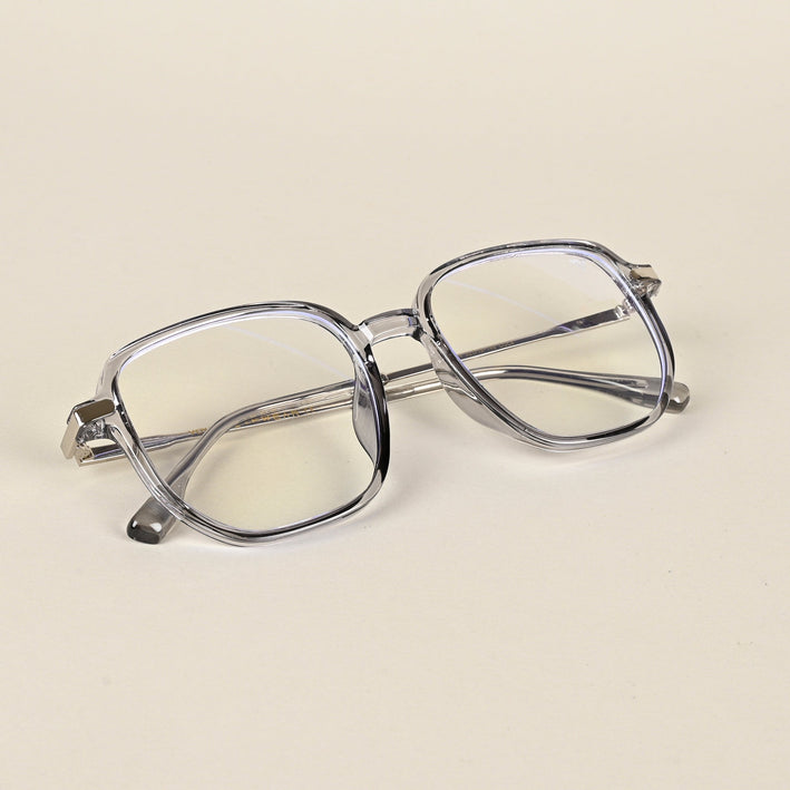 Voyage Transparent Grey Square Eyeglasses for Men & Women - MG4967-C2