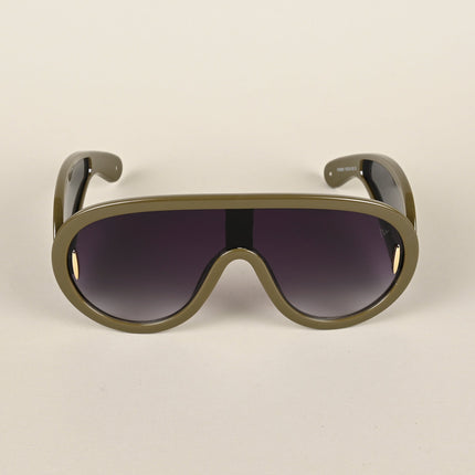 Wayfarer Sunglasses (Grey & Clear Lens | Green Frame - MG4976)