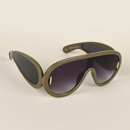 Wayfarer Sunglasses (Grey & Clear Lens | Green Frame - MG4976)