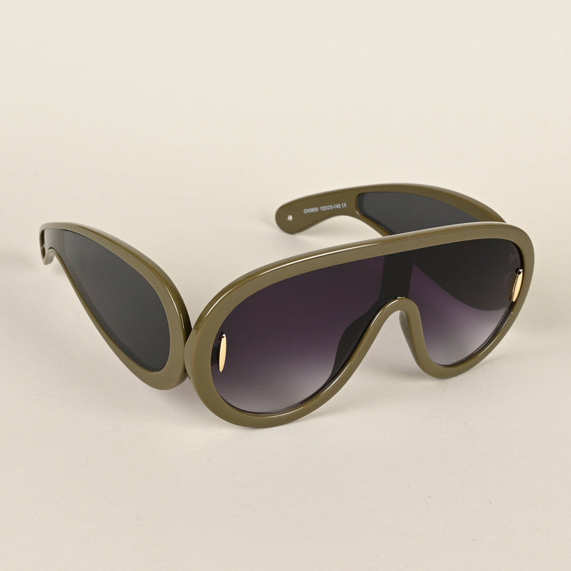 Wayfarer Sunglasses (Grey & Clear Lens | Green Frame - MG4976)