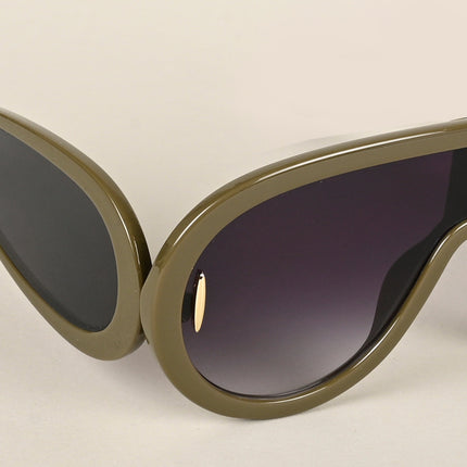 Wayfarer Sunglasses (Grey & Clear Lens | Green Frame - MG4976)