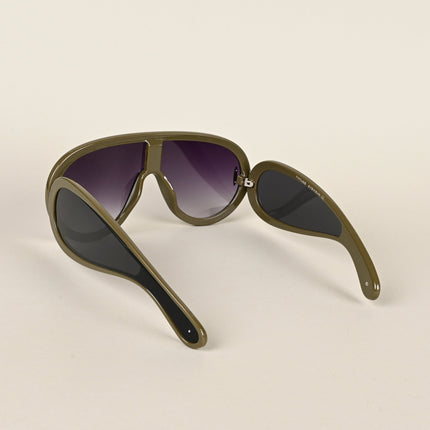 Wayfarer Sunglasses (Grey & Clear Lens | Green Frame - MG4976)