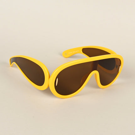 Wayfarer Sunglasses (Brown Lens | Yellow Frame - MG4977)