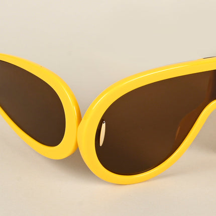 Wayfarer Sunglasses (Brown Lens | Yellow Frame - MG4977)