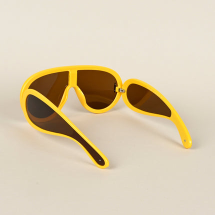 Wayfarer Sunglasses (Brown Lens | Yellow Frame - MG4977)