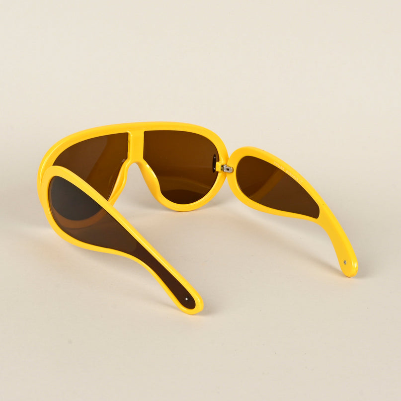 Wayfarer Sunglasses (Brown Lens | Yellow Frame - MG4977)