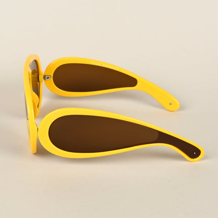 Wayfarer Sunglasses (Brown Lens | Yellow Frame - MG4977)