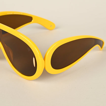 Wayfarer Sunglasses (Brown Lens | Yellow Frame - MG4977)