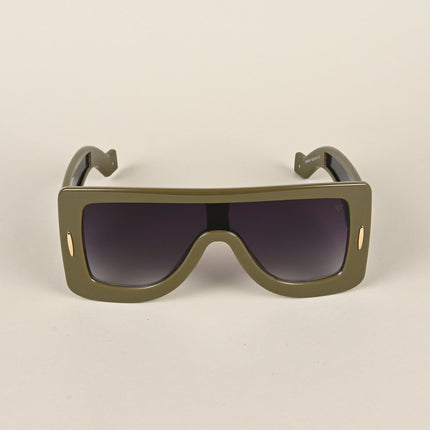 Wayfarer Sunglasses (Grey & Clear Lens | Green Frame - MG4973)