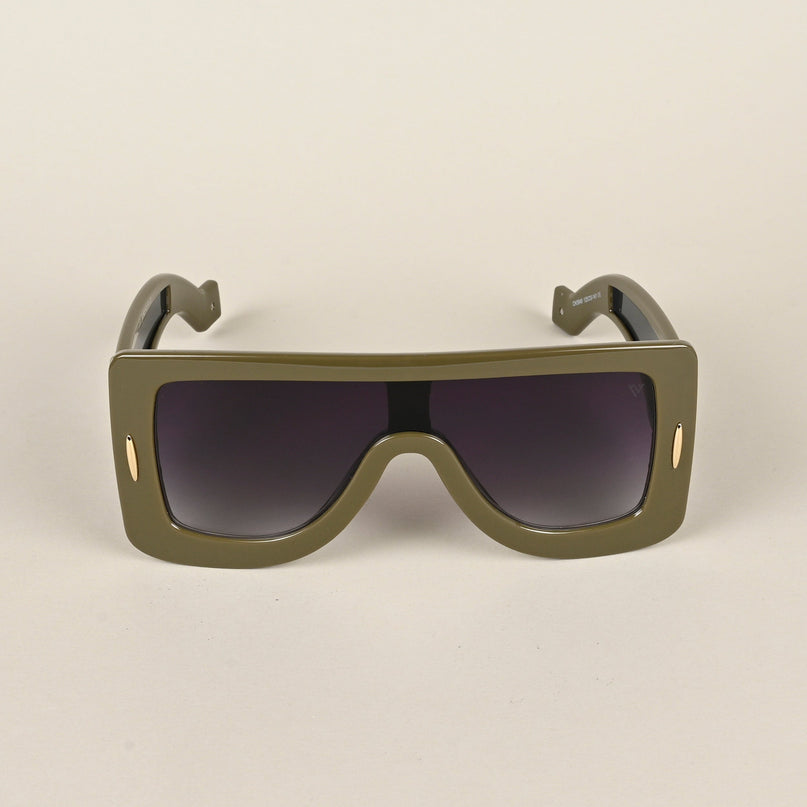 Wayfarer Sunglasses (Grey & Clear Lens | Green Frame - MG4973)