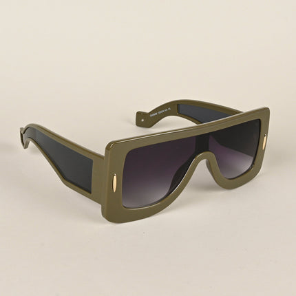 Wayfarer Sunglasses (Grey & Clear Lens | Green Frame - MG4973)