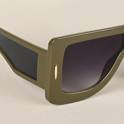 Wayfarer Sunglasses (Grey & Clear Lens | Green Frame - MG4973)