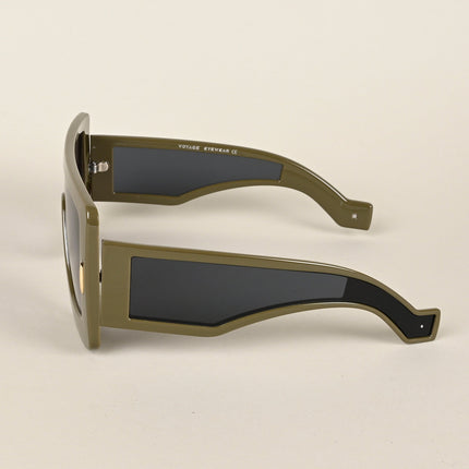 Wayfarer Sunglasses (Grey & Clear Lens | Green Frame - MG4973)