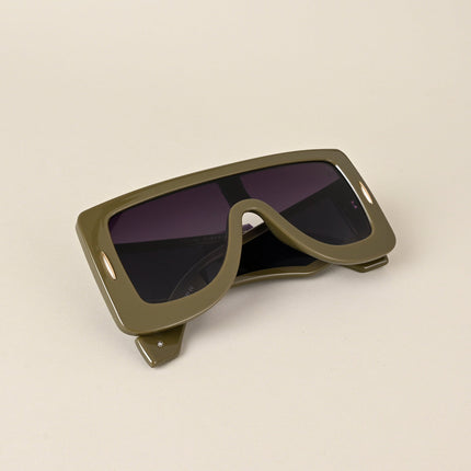 Wayfarer Sunglasses (Grey & Clear Lens | Green Frame - MG4973)