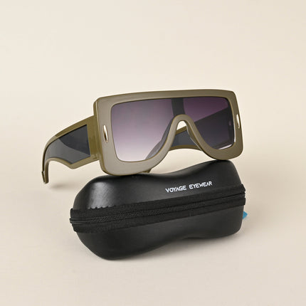 Wayfarer Sunglasses (Grey & Clear Lens | Green Frame - MG4973)