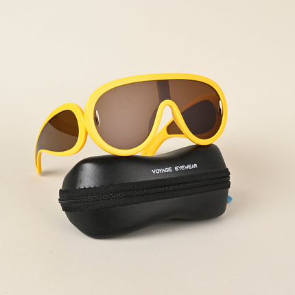 Wayfarer Sunglasses (Brown Lens | Yellow Frame - MG4977)