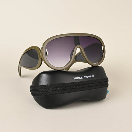 Wayfarer Sunglasses (Grey & Clear Lens | Green Frame - MG4976)
