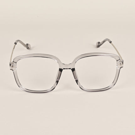 Voyage Sliver And Grey Oversize Eyeglasses - MG3852