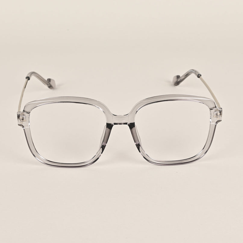 Voyage Sliver And Grey Oversize Eyeglasses - MG3852