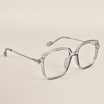 Voyage Sliver And Grey Oversize Eyeglasses - MG3852