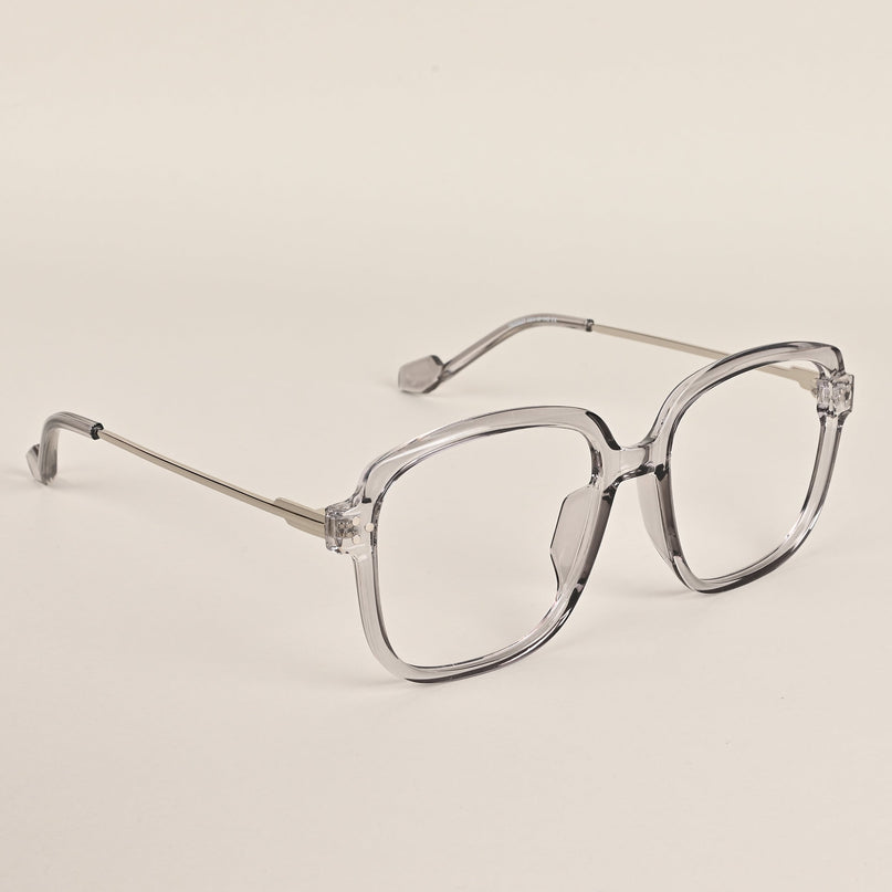 Voyage Sliver And Grey Oversize Eyeglasses - MG3852