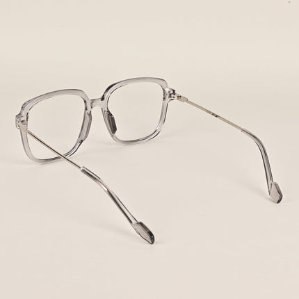 Voyage Sliver And Grey Oversize Eyeglasses - MG3852