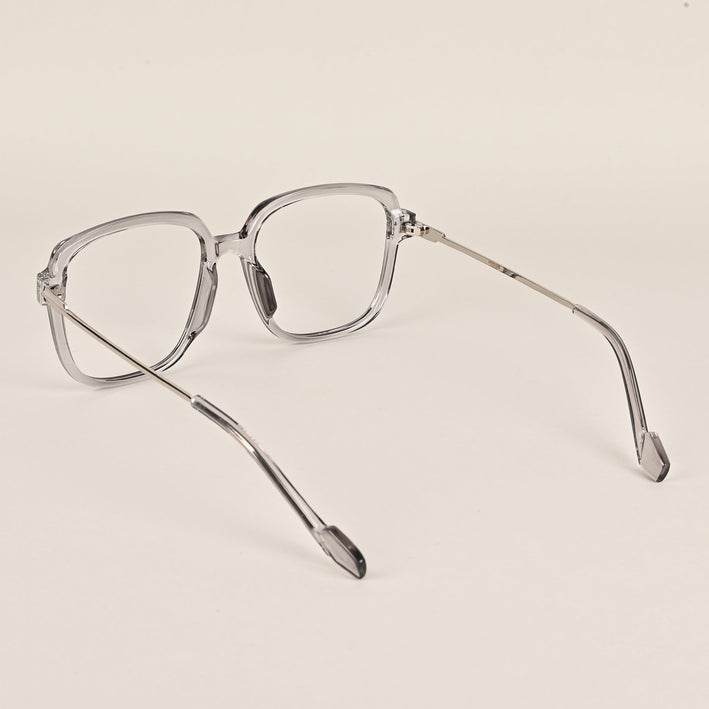 Voyage Sliver And Grey Oversize Eyeglasses - MG3852