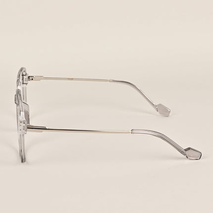 Voyage Sliver And Grey Oversize Eyeglasses - MG3852