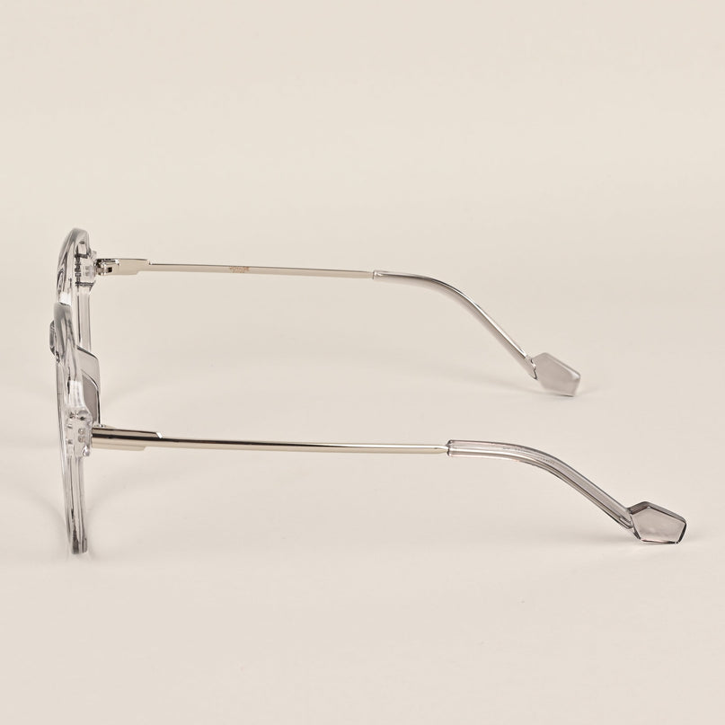 Voyage Sliver And Grey Oversize Eyeglasses - MG3852