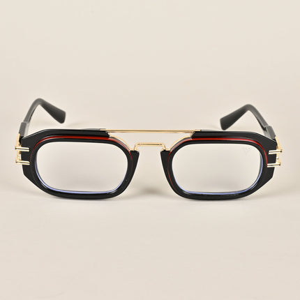 Voyage Black & Maroon Oval Eyeglasses - MG3925