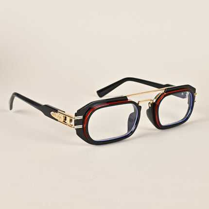 Voyage Black & Maroon Oval Eyeglasses - MG3925