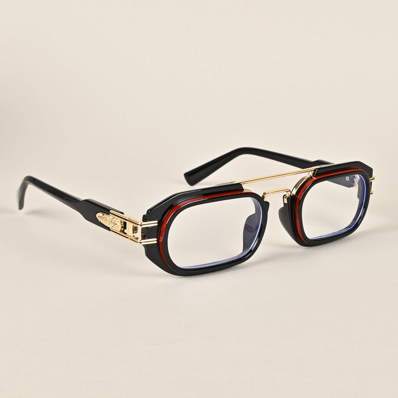Voyage Black & Maroon Oval Eyeglasses - MG3925