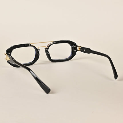 Voyage Black & Maroon Oval Eyeglasses - MG3925